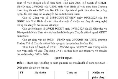 Kế hoạch tự đánh giá mức độ chuyển đổi số năm học 2025 – 2026