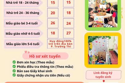 TRƯỜNG MẦM NON VĂN MIẾU THÔNG BÁO TUYỂN SINH NĂM HỌC 2026 – 2027