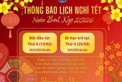THÔNG BÁO LỊCH NGHỈ TẾT NGUYÊN ĐÁN